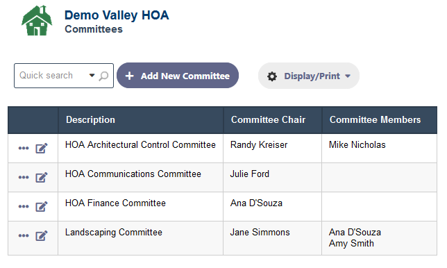 HOA Committees in RunHOA