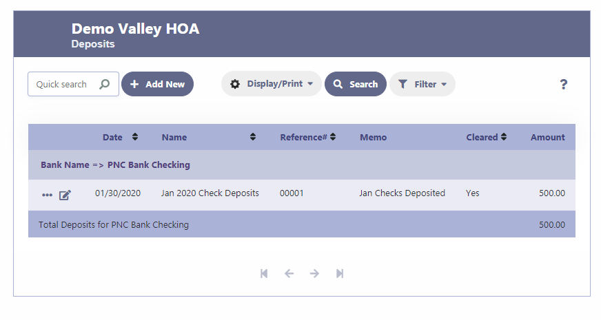 HOA Deposits or HOA Income