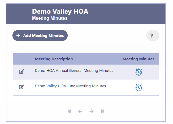 HOA Meeting Minutes